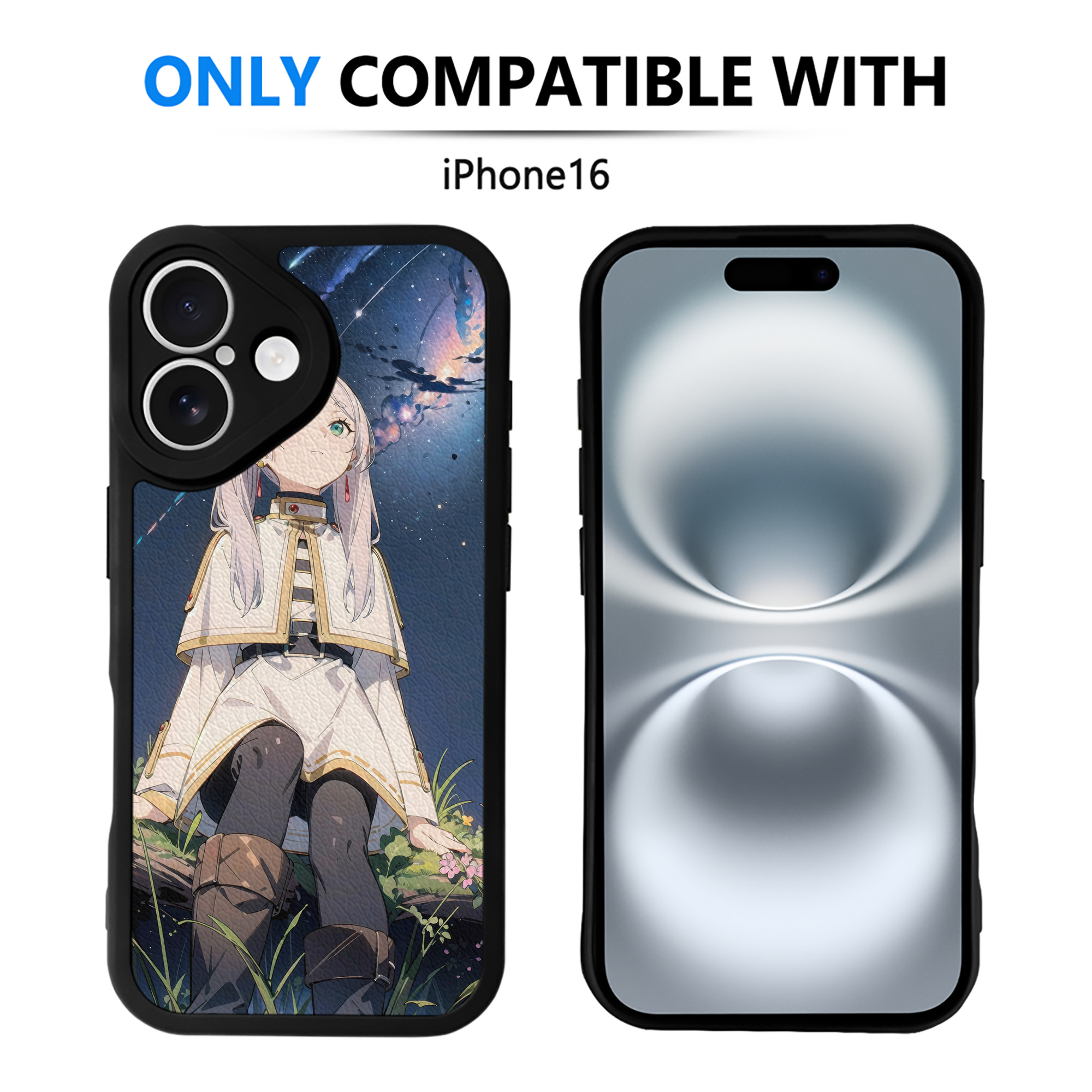 （画像用） 葬送のフリーレン Frieren 【iPhone 16シリーズ対応】シリコンスマホケース（レザー調） 材質：シリコン